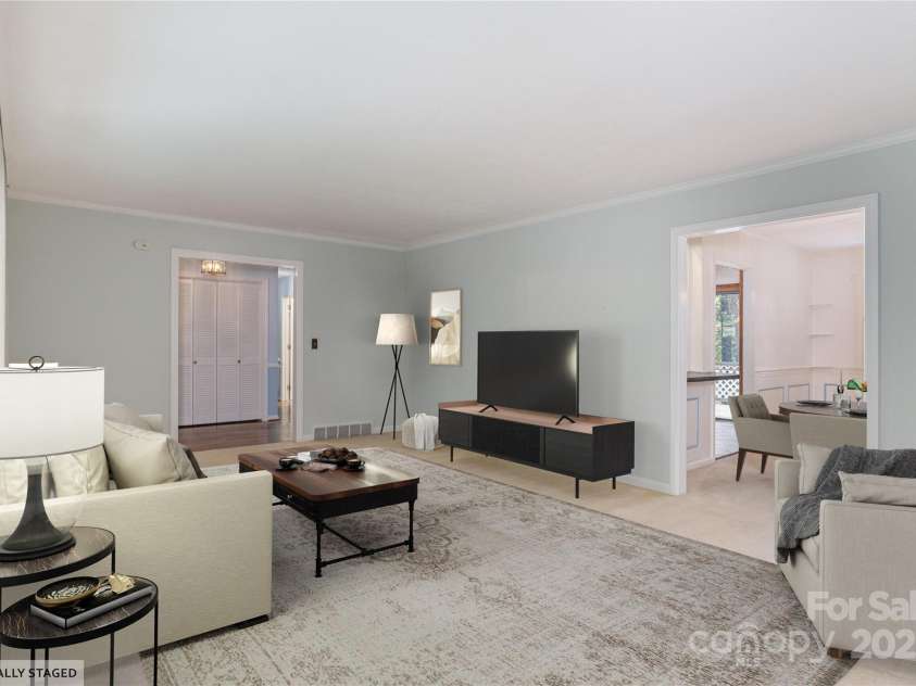 1010 Indian Hill Road, Hendersonville, NC 28791.  MLS# CAR4187228, YatesRealty ID 16286. Living Room - virtual staging