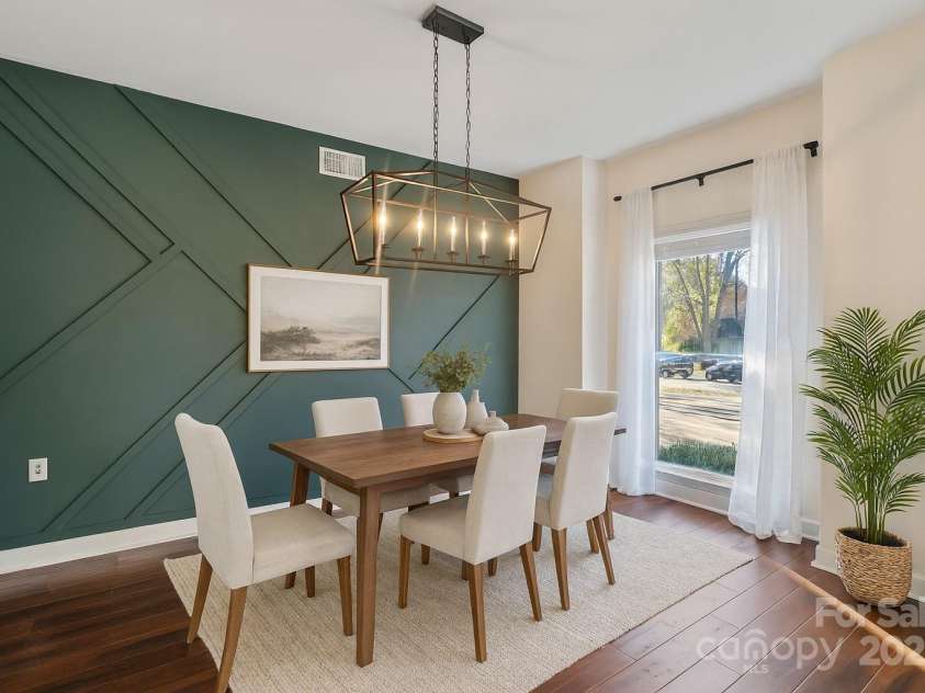 123 Southhaven Drive, Mooresville, NC 28117.  MLS# CAR4322533, YatesRealty ID 16318. Dining room with wall accent-virtually staged