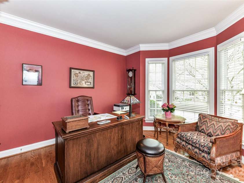 306 Ashby Drive, Davidson, NC 28036.  MLS# CAR4234348, YatesRealty ID 16338. Office has bay windows and pretty hardwood floors. Office also has a closet and could be used as a fourth bedroom.