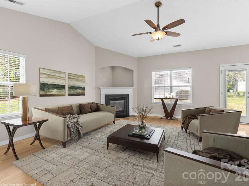 8711 Westwind Point Drive, Cornelius, NC 28031.  MLS# CAR4367141, YatesRealty ID 16348. Great room-virtually staged