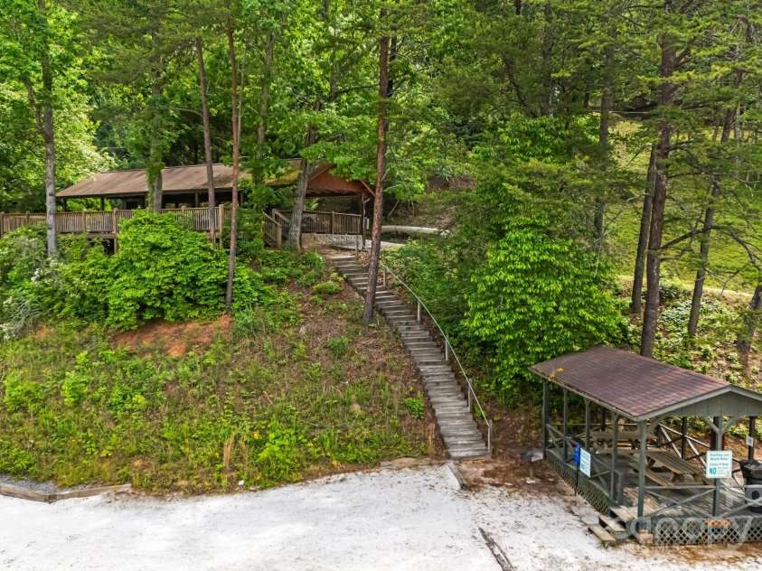 108 Cougar Alley, Lake Lure, NC 28746.  MLS# CAR4256706, YatesRealty ID 16349. Community Pavilion and picnic shelter by private lake
