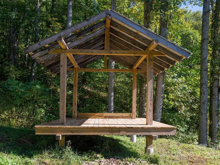 360 Banjo Branch Road, Burnsville, NC 28714.  MLS# CAR4310323, YatesRealty ID 1637. The view pavilion provides mountain views and could be a screened porch, yoga platform or more. 