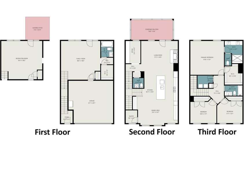 2647 Roseglen Lane, Indian Land, SC 29707.  MLS# CAR4315420, YatesRealty ID 16400. Floor plan with measurements