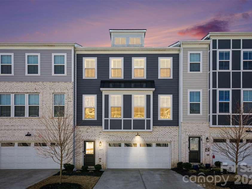2647 Roseglen Lane, Indian Land, SC 29707.  MLS# CAR4315420, YatesRealty ID 16400. Front elevation-Evening