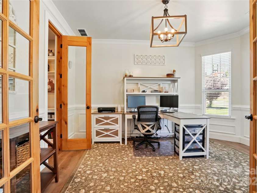 1478 Imperial Court, York, SC 29745.  MLS# CAR4263177, YatesRealty ID 16409. Executive office with French doors for privacy, wainscoting and  charming bay window