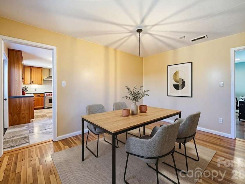 39 Pershing Road, Asheville, NC 28805.  MLS# CAR4340003, YatesRealty ID 16431. Virtually Staged Dining Room