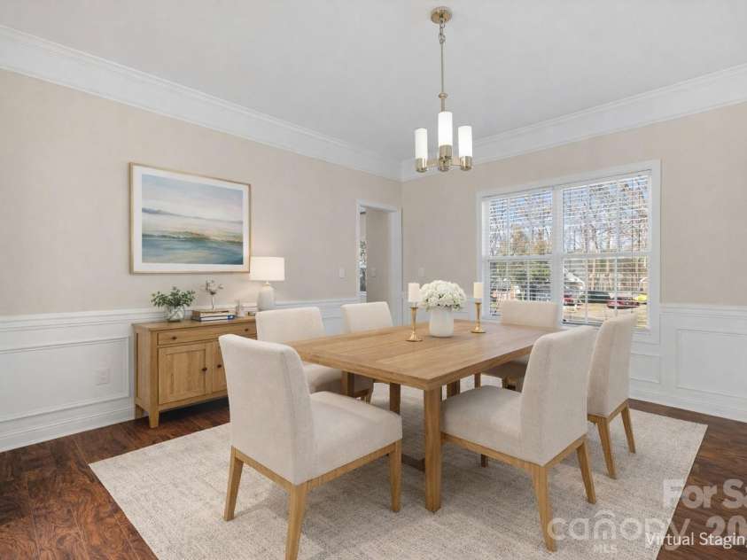2912 Tallard Lane, Charlotte, NC 28270.  MLS# CAR4336197, YatesRealty ID 16432. Dining Room Virtually Staged
