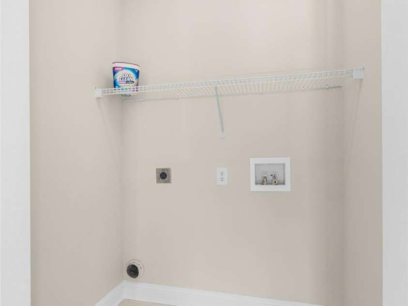 2912 Tallard Lane, Charlotte, NC 28270.  MLS# CAR4336197, YatesRealty ID 16432. Laundry Closet with Beautiful Tile and Storage
