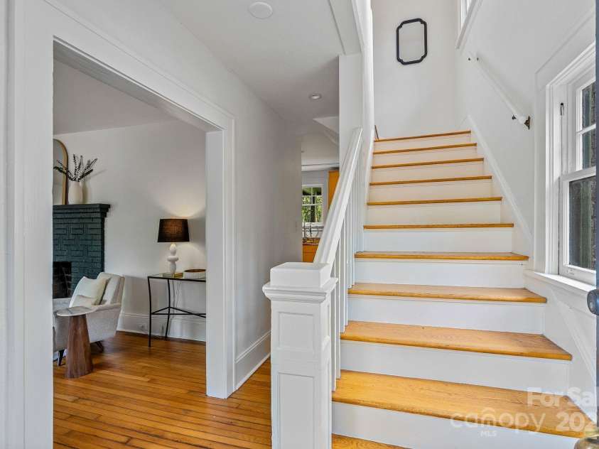 21 Sylvan Avenue, Asheville, NC 28801.  MLS# CAR4300108, YatesRealty ID 16433. Stairs Lead to Upstairs Bedrooms