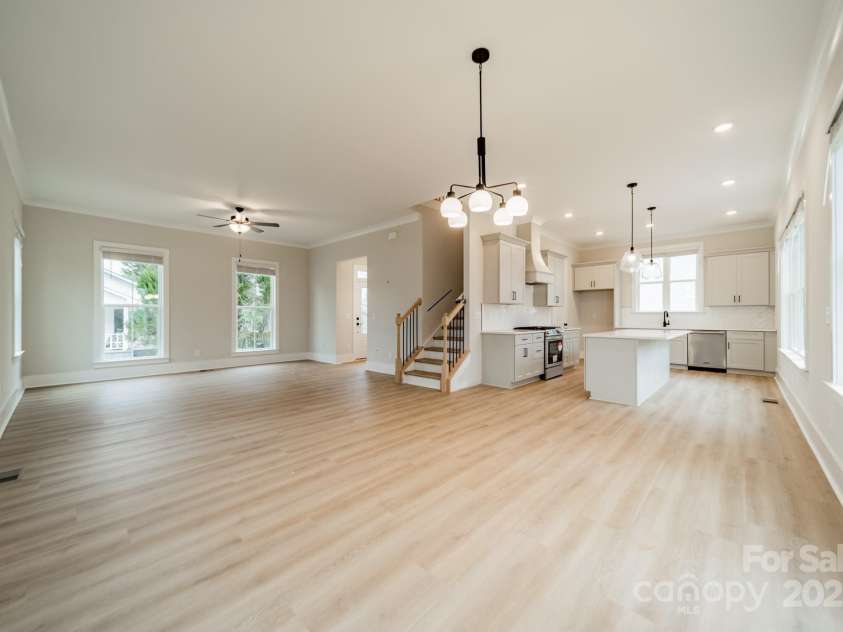 576 Reid Street, Belmont, NC 28012.  MLS# CAR4228458, YatesRealty ID 16438. Dining Room & Living Room