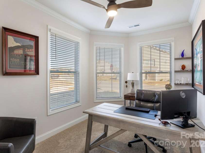 108 Creekview Road, Hendersonville, NC 28792.  MLS# CAR4209985, YatesRealty ID 16439. Office/den on main level with plenty of natural light