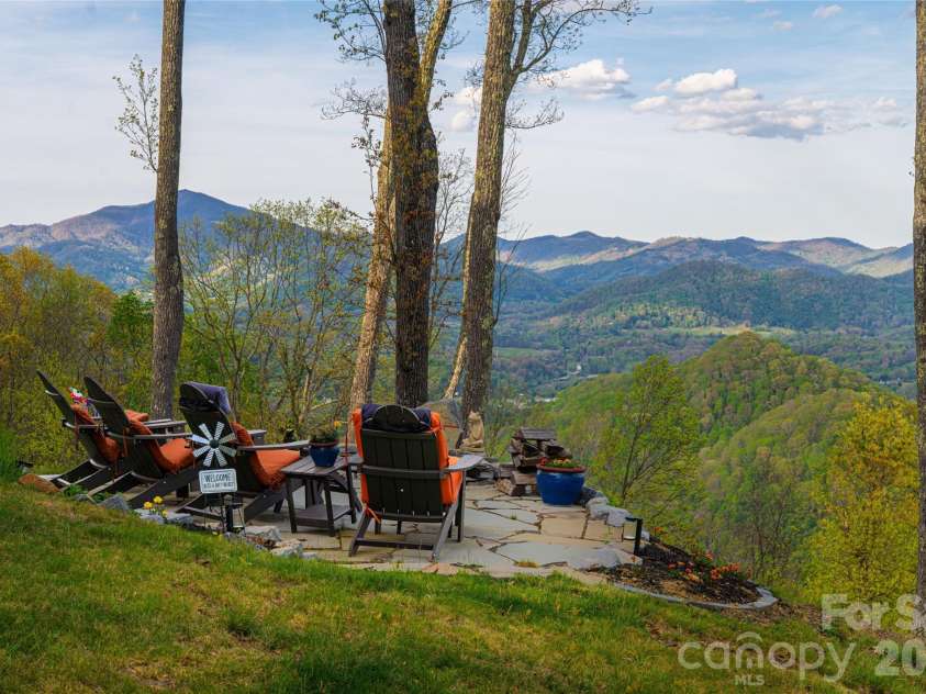 366 Signature Row Boulevard, Waynesville, NC 28785.  MLS# CAR4373679, YatesRealty ID 16440. Firepit terrace