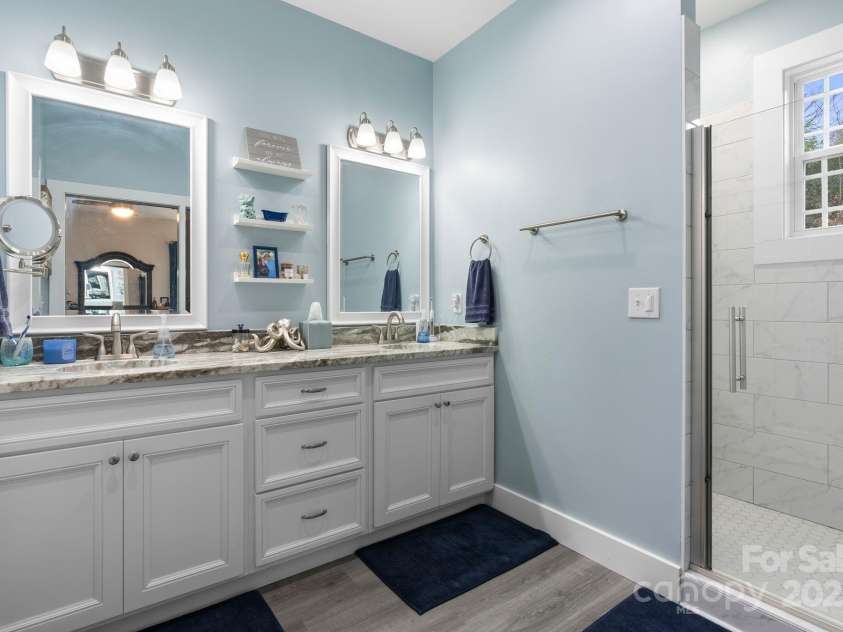 353 Olivet Lane, Fletcher, NC 28732.  MLS# CAR4226055, YatesRealty ID 16483. En suite bath with very large shower