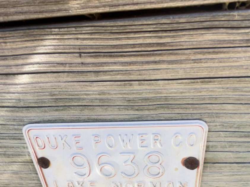 271 Lockhard Circle, Troutman, NC 28166.  MLS# CAR4194496, YatesRealty ID 16508. Dock Permit Plate from Duke