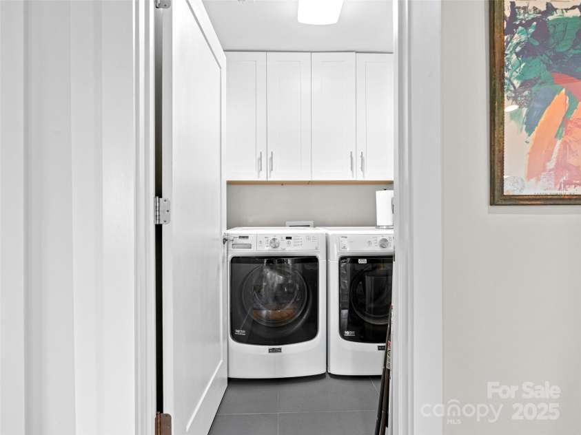 40 Overlook Road, Asheville, NC 28803.  MLS# CAR4300560, YatesRealty ID 16528. Well-appointed laundry room with plenty of storage and workspace.