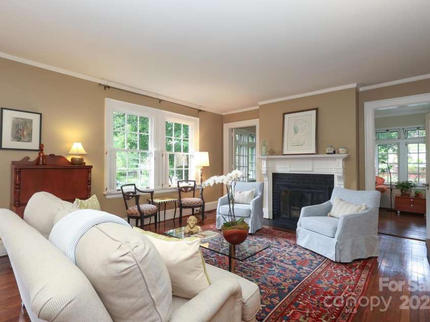 801 Berkeley Avenue, Charlotte, NC 28203.  MLS# CAR4243882, YatesRealty ID 16552. View to sunporch