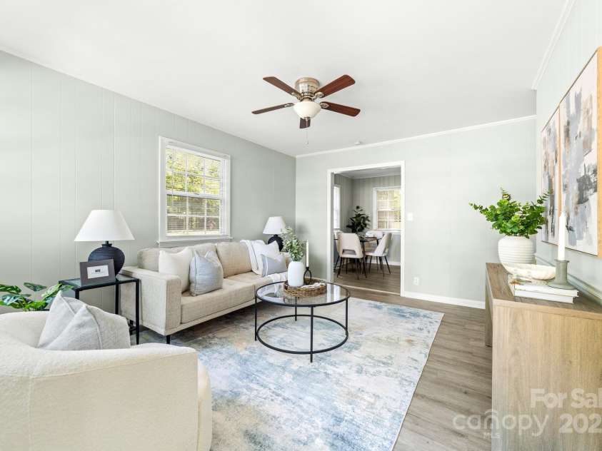 1905 Wood Street, Gastonia, NC 28052.  MLS# CAR4240049, YatesRealty ID 16553. Living Room with ceiling fan
