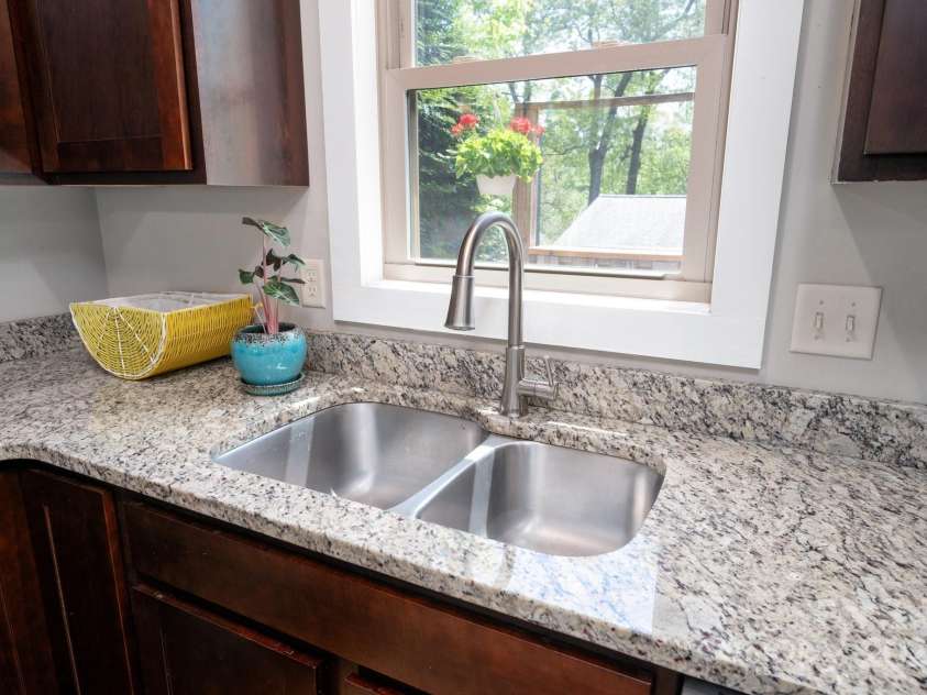 15 Gratitude Drive, Asheville, NC 28806.  MLS# CAR4254992, YatesRealty ID 16563. The proverbial kitchen sink window view