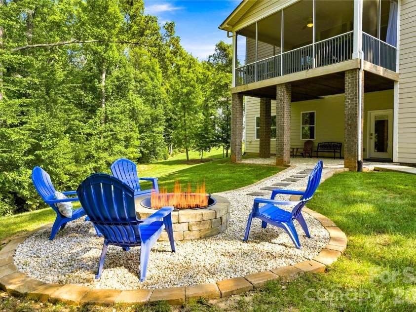 109 Athens Court, Mooresville, NC 28115.  MLS# CAR4413140, YatesRealty ID 16577. Evenings by the firepit