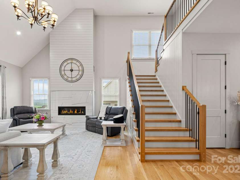 301 Rockbridge Road, Mills River, NC 28759.  MLS# CAR4265913, YatesRealty ID 16585. Stairway off of Living Room