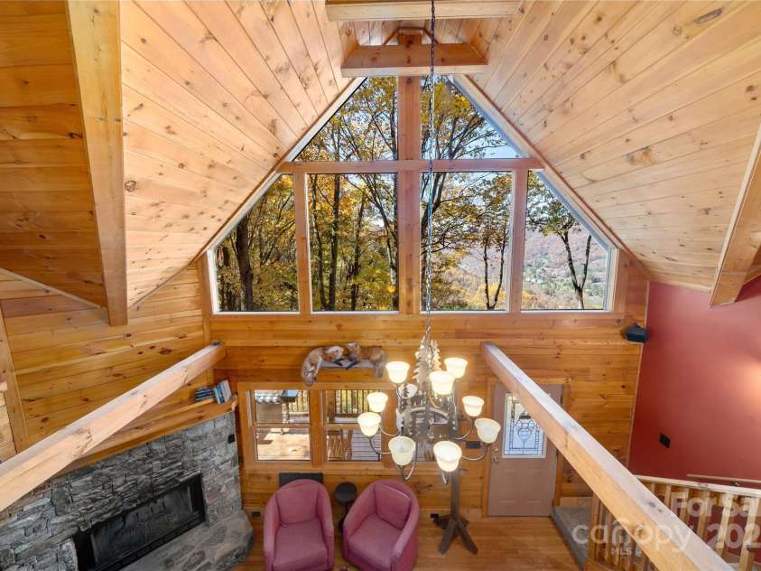 339 Tsalagi Trail, Maggie Valley, NC 28751.  MLS# CAR4263585, YatesRealty ID 16666. Views from Loft