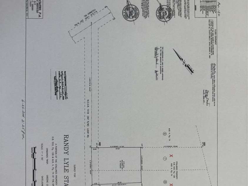 1224 Loop Road, Hookerton, NC 28538.  MLS# CAR4359217, YatesRealty ID 16669. Survey Randy