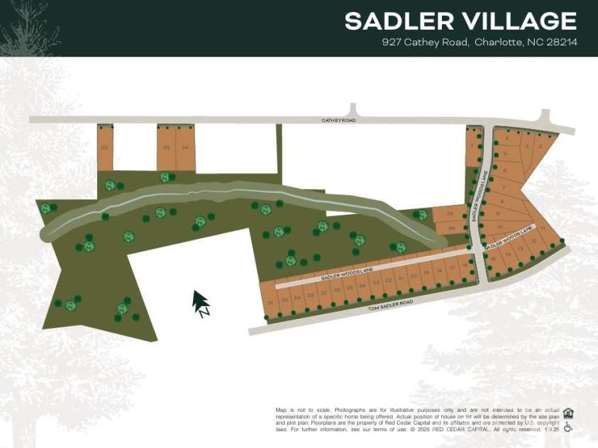 2063 Sadler Woods Lane, Charlotte, NC 28214.  MLS# CAR4275190, YatesRealty ID 1667. Sadler Village Site Map