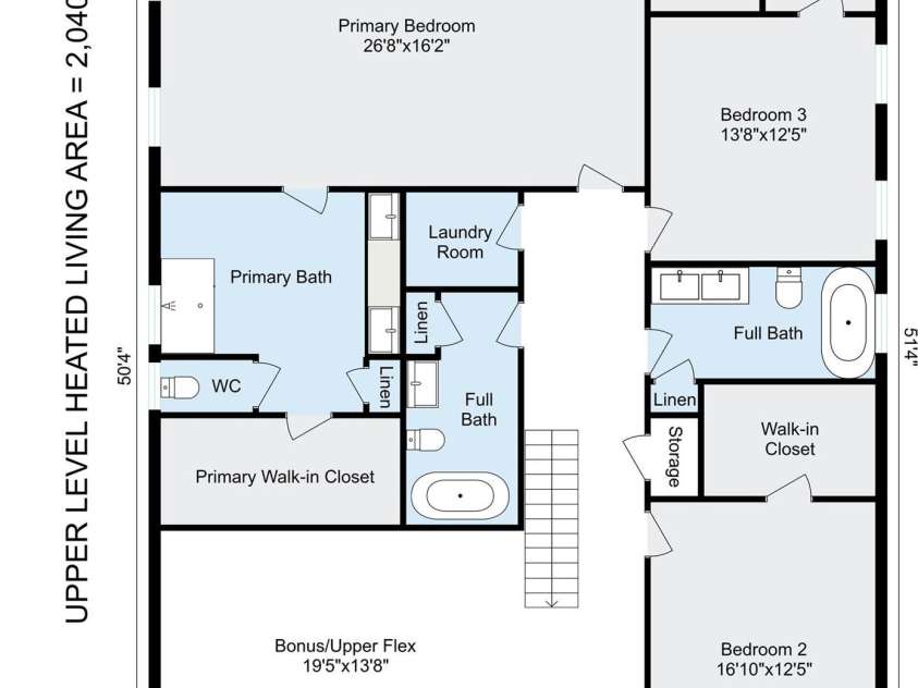 1308 Ashe Meadow Drive, Indian Trail, NC 28079.  MLS# CAR4361531, YatesRealty ID 16685. DETAILED FLOOR PLAN OF THE UPPER LEVEL