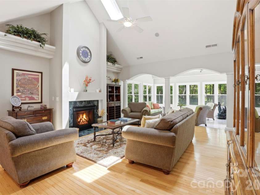9806 Hofstra Court, Mint Hill, NC 28227.  MLS# CAR4372737, YatesRealty ID 16695. Family room with skylights
