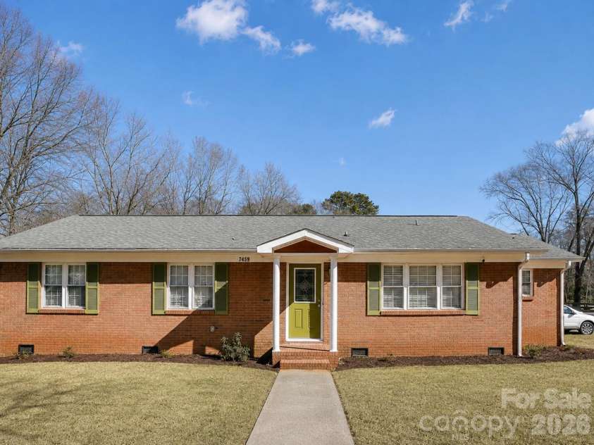 7459 Elwood Drive, Charlotte, NC 28227.  MLS# CAR4355615, YatesRealty ID 16697. Main House - Front Exterior
