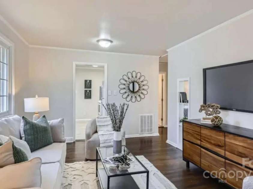 3210 Marlborough Road, Charlotte, NC 28208.  MLS# CAR4322813, YatesRealty ID 1670. Living Room Staged