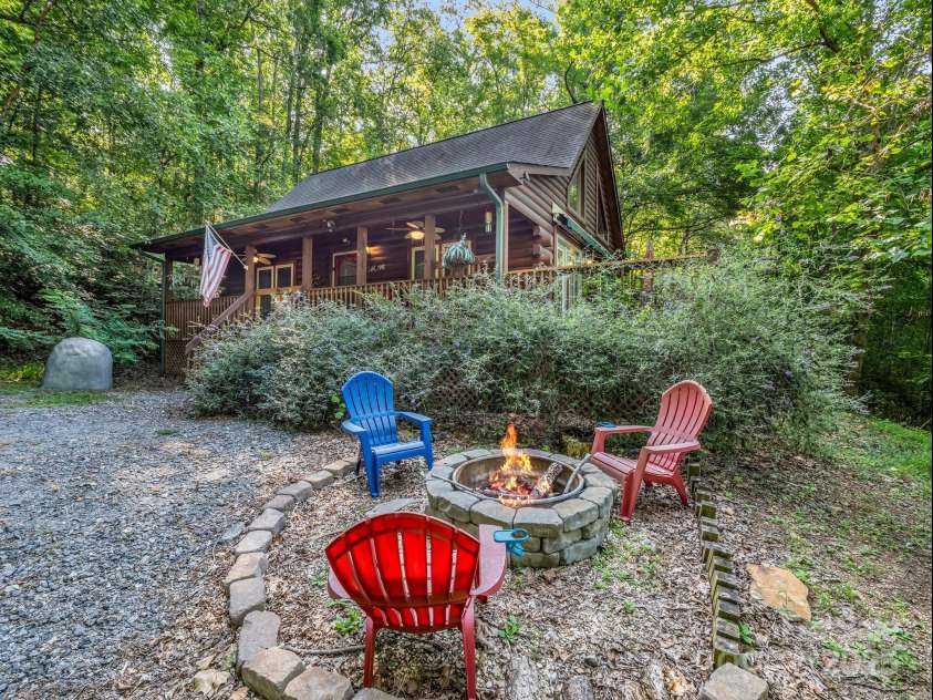 480 River Crest Parkway, Rutherfordton, NC 28139.  MLS# CAR4253516, YatesRealty ID 16704. Log Cabin Home 