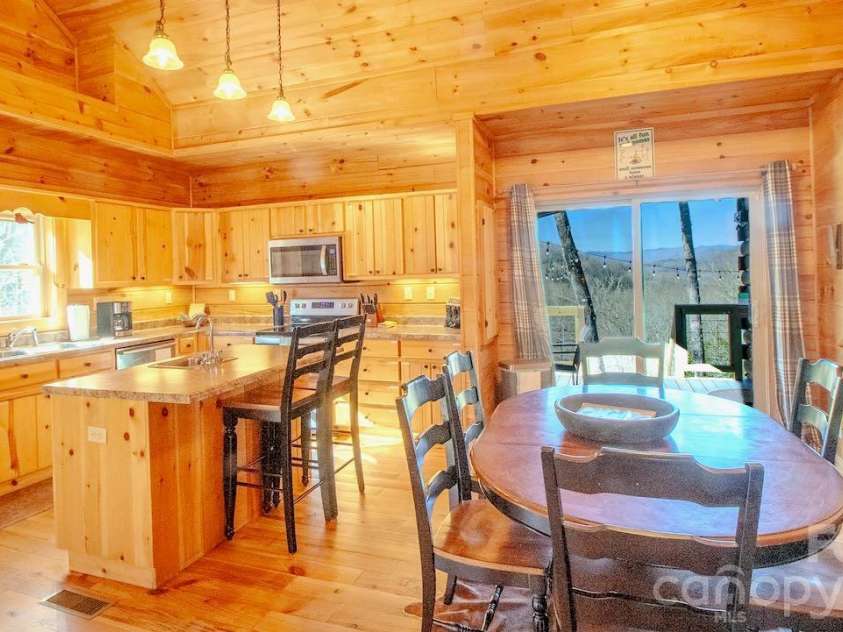 187 Gardeners Cove, Whittier, NC 28789.  MLS# CAR4355079, YatesRealty ID 16705. Dining and Kitchen area