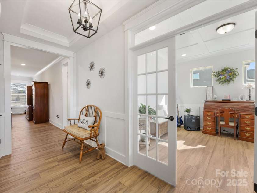 702 Yucatan Drive, Waxhaw, NC 28173.  MLS# CAR4223915, YatesRealty ID 1672. Entry Hall looking into the formal Living Room/Office with french doors