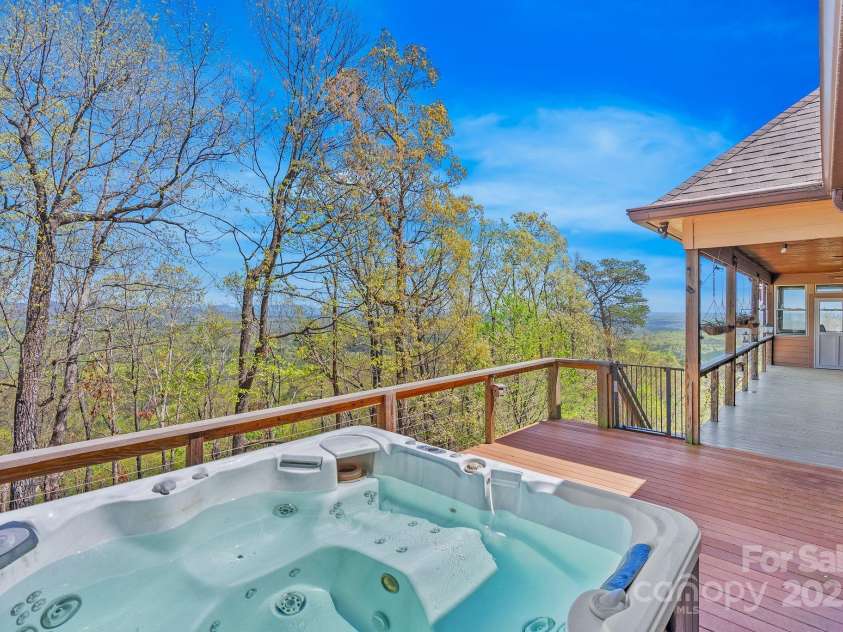 498 Pinnacle Parkway, Union Mills, NC 28167.  MLS# CAR4245645, YatesRealty ID 16732. Hot tub with amazing views