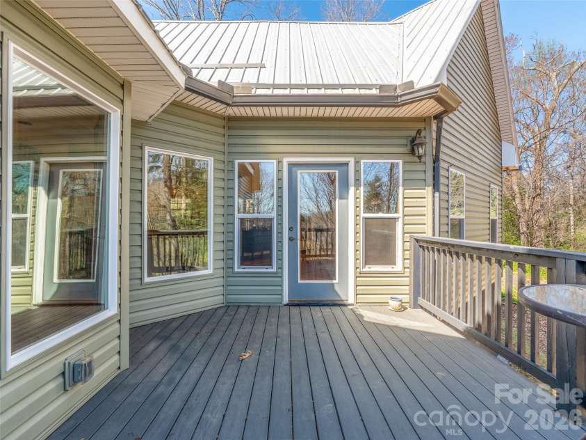 6 Jackson Cove Road, Leicester, NC 28748.  MLS# CAR4366780, YatesRealty ID 16735. Back deck 