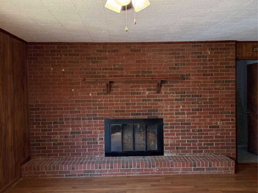 535 Plato Lee Road, Shelby, NC 28150.  MLS# CAR4369128, YatesRealty ID 16781. Brick wall fireplace