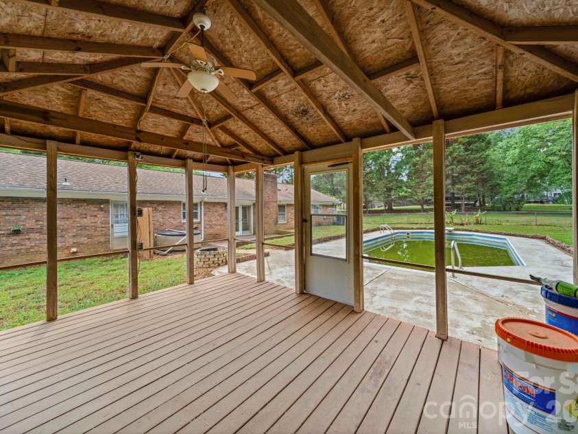 4510 Springview Drive, Monroe, NC 28112.  MLS# CAR4392466, YatesRealty ID 16788. Covered Deck