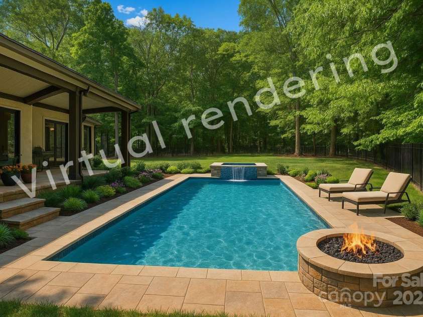 7906 Skye Lochs Drive, Waxhaw, NC 28173.  MLS# CAR4253185, YatesRealty ID 16803. Virtual rendering of pool.