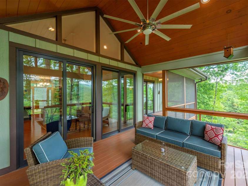 201 Ruffed Grouse Lane, Waynesville, NC 28786.  MLS# CAR4257615, YatesRealty ID 16833. Looking into living area