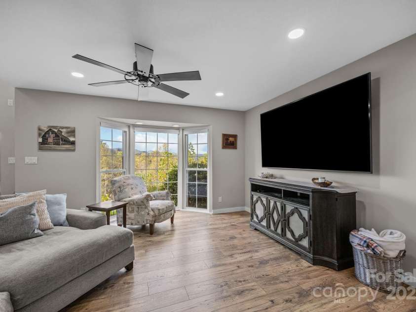 235 Petersburg View Drive, Marshall, NC 28753.  MLS# CAR4308735, YatesRealty ID 16852. Living room windows with mountain views