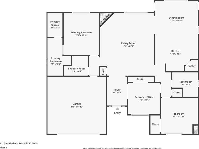912 Gold Finch Circle, Fort Mill, SC 29715.  MLS# CAR4321899, YatesRealty ID 1687. 
