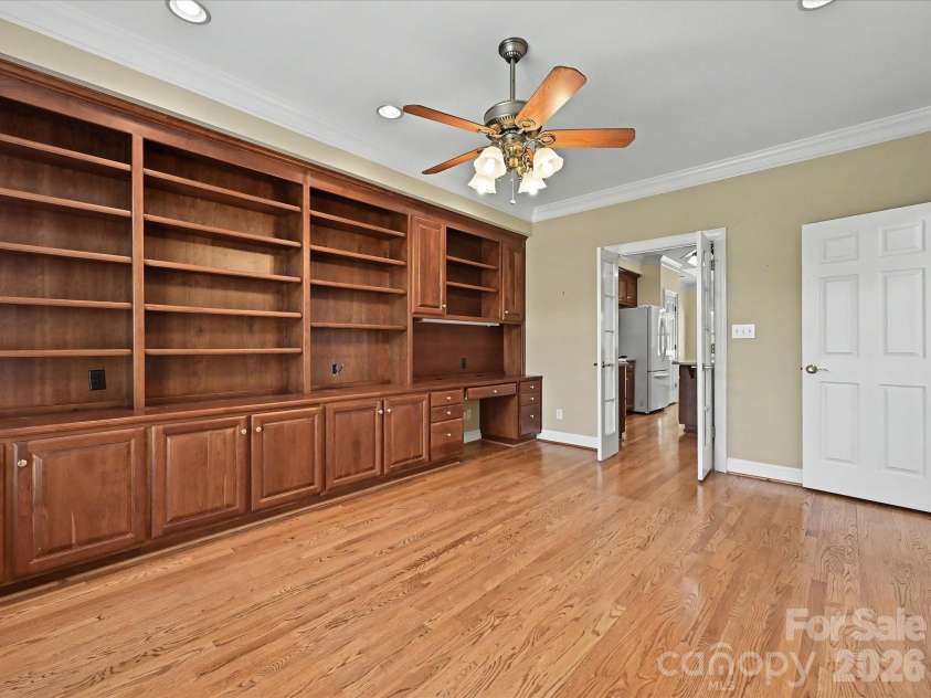 10896 Pioneer Mill Road, Concord, NC 28025.  MLS# CAR4369471, YatesRealty ID 16875. Study/office could be converted to formal dining. Great built-ins