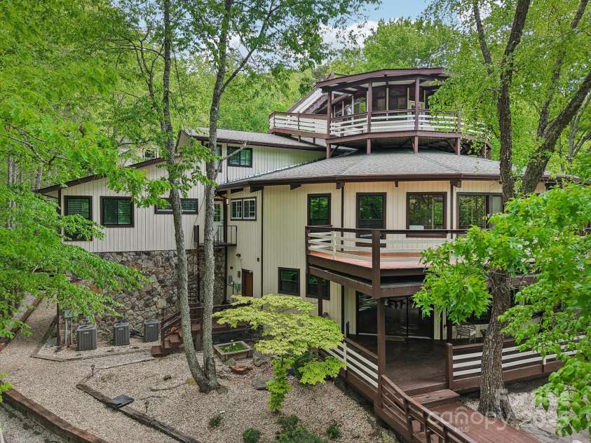 295 Dills Road, Bryson City, NC 28713.  MLS# CAR4280910, YatesRealty ID 16878. Four floors with a lookout on top!