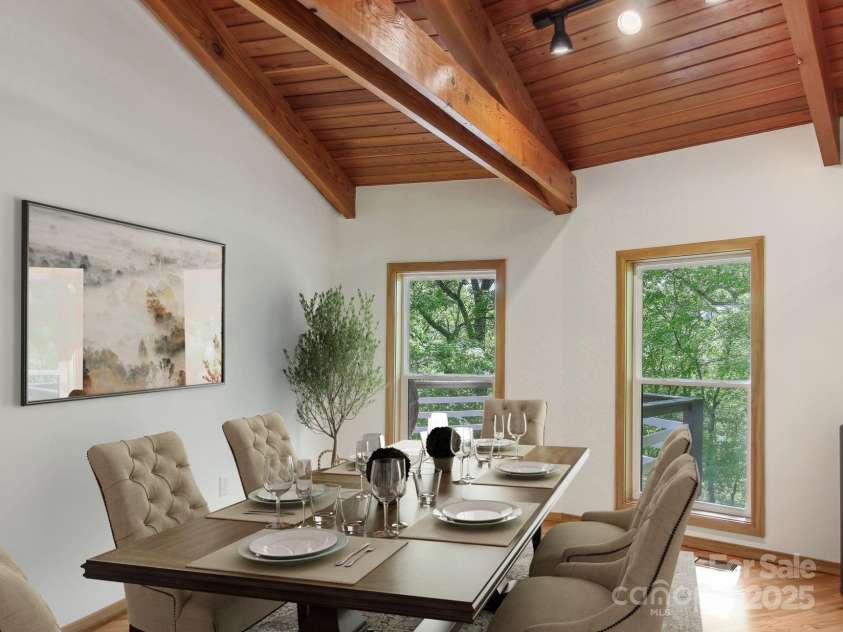 295 Dills Road, Bryson City, NC 28713.  MLS# CAR4280910, YatesRealty ID 16878. Virtually staged dining area