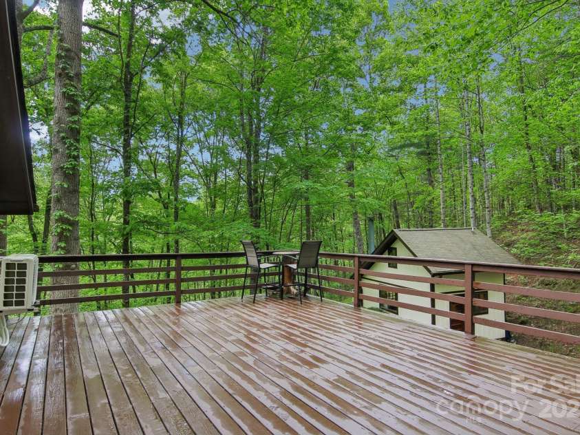 291 Dills Road, Bryson City, NC 28713.  MLS# CAR4261117, YatesRealty ID 16880. Balcony/Deck off of Bedroom 2.