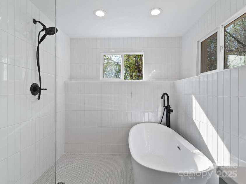 507 North Fork Road, Black Mountain, NC 28711.  MLS# CAR4243467, YatesRealty ID 16913. Beautiful wet room style primary bath