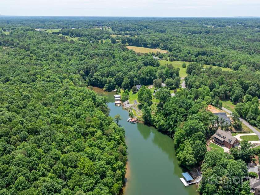 6256 Monford Drive, Conover, NC 28613.  MLS# CAR4261002, YatesRealty ID 16939. Aerial lake overview