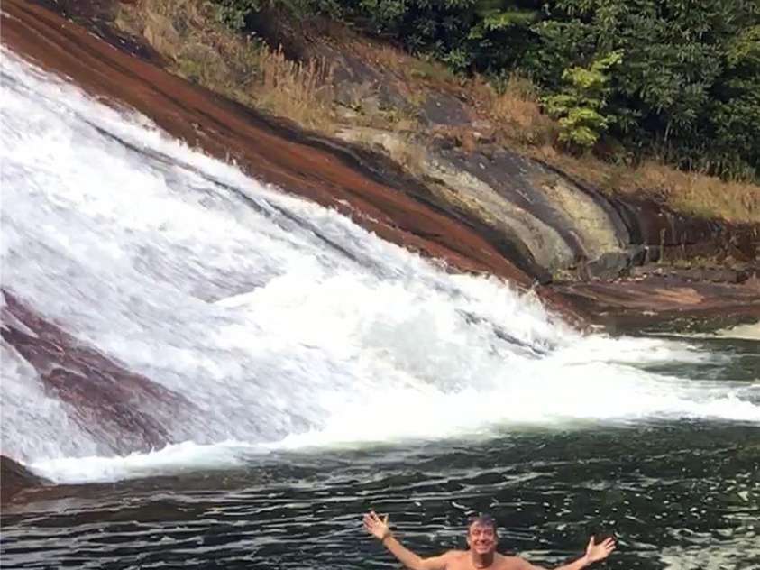 221 Toxaway Falls Drive, Lake Toxaway, NC 28747.  MLS# CAR4246910, YatesRealty ID 16979. Swim in the pool at the bottom of the falls