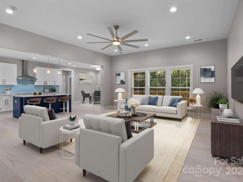 8225 Long Island Road, Catawba, NC 28609.  MLS# CAR4298824, YatesRealty ID 17010. Virtually staged to showcase the great room's spacious layout, natural light, and versatile design potential for comfortable living and entertainment.